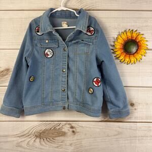 Disney Tutu Couture Denim Jean Jacket with Patches 7/8